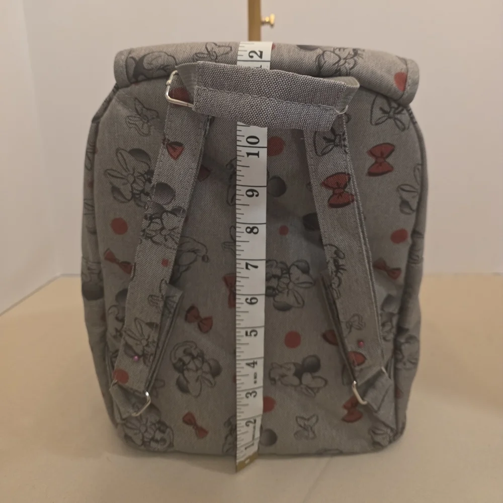 Disney Minnie Mouse Bows Mini Backpack - Gray & Red Cute Bag